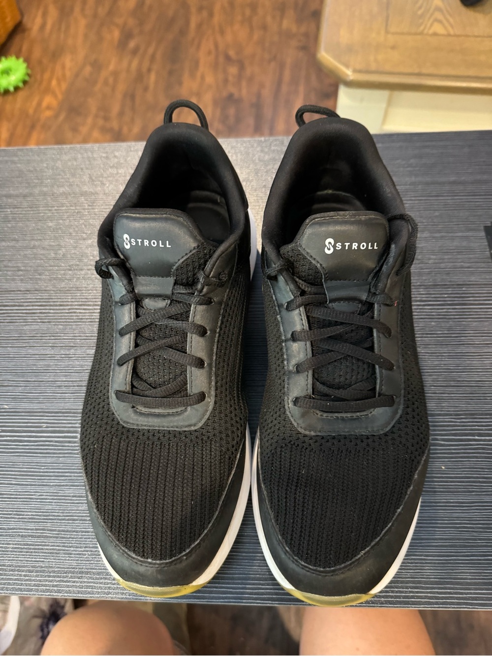 Stroll Men's Black Knit Athletic Golf Shoes